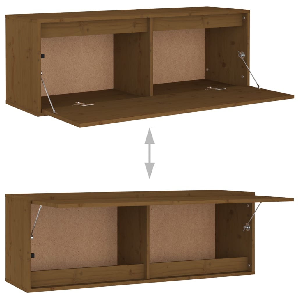 Seinäkaappi hunajanruskea 100x30x35 cm täysi mänty - Sisustajankoti.fi