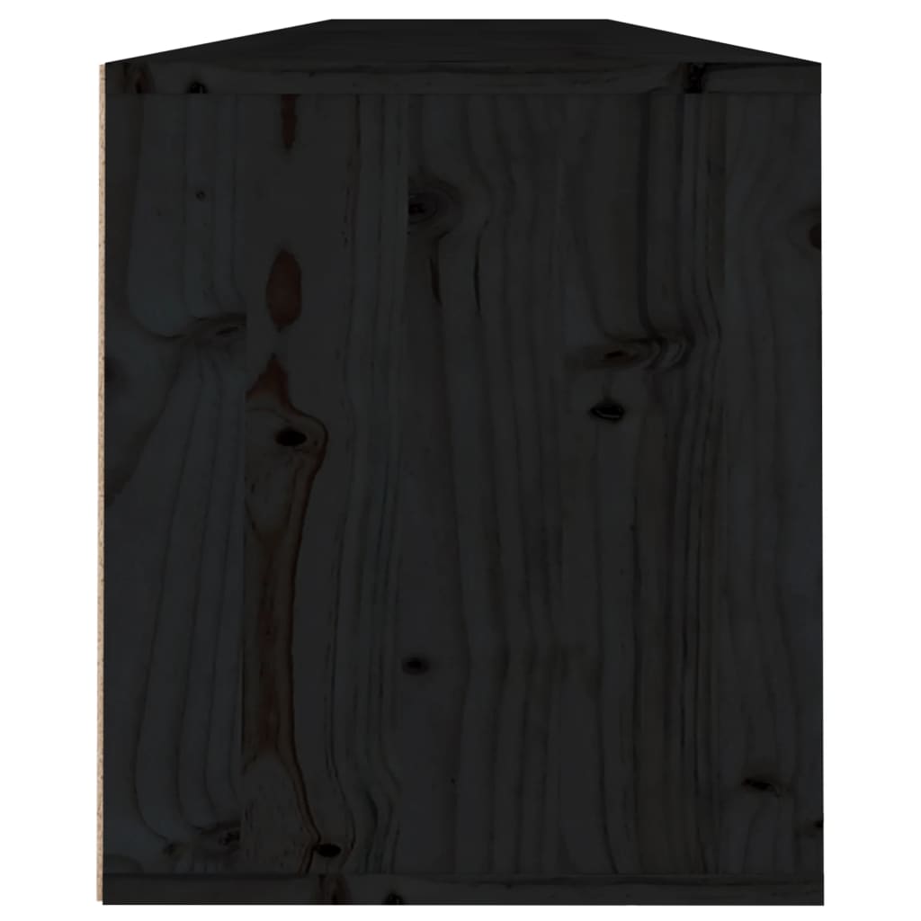 Seinäkaapit 2 kpl musta 100x30x35 cm täysi mänty - Sisustajankoti.fi