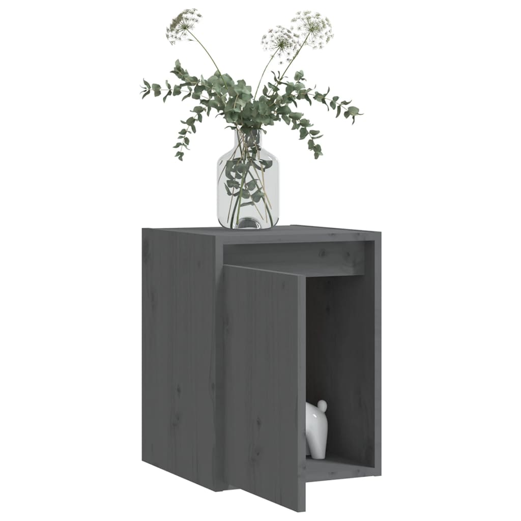 Seinäkaapit 2 kpl harmaa 30x30x40 cm täysi mänty - Sisustajankoti.fi