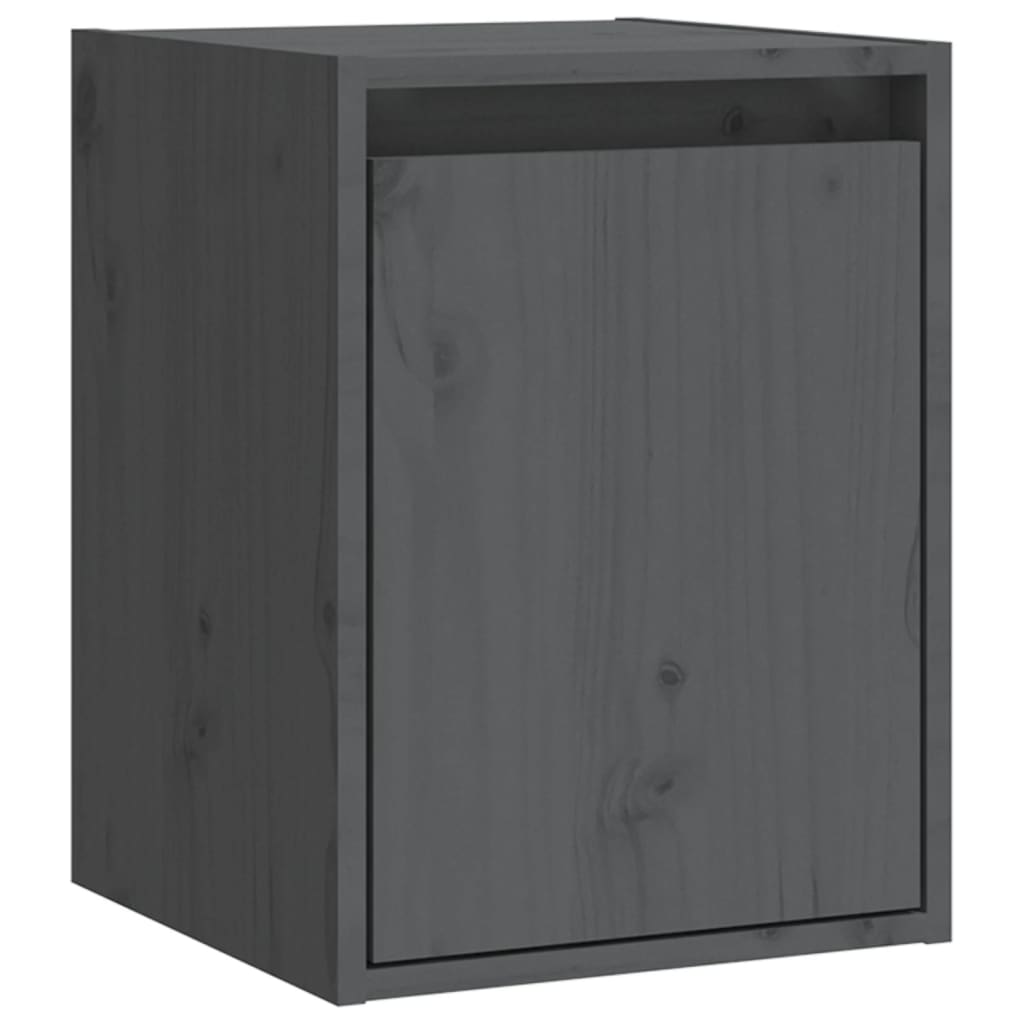 Seinäkaapit 2 kpl harmaa 30x30x40 cm täysi mänty - Sisustajankoti.fi