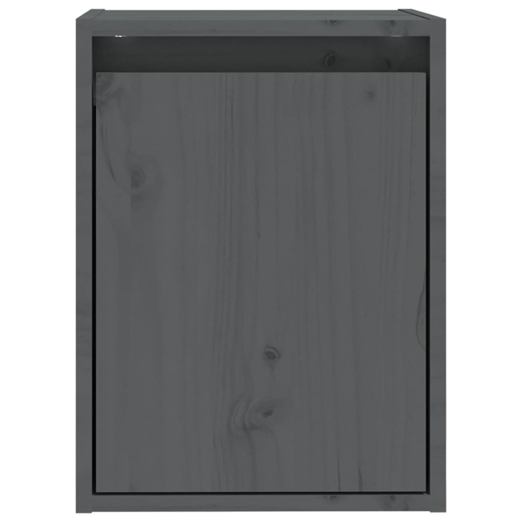 Seinäkaapit 2 kpl harmaa 30x30x40 cm täysi mänty - Sisustajankoti.fi