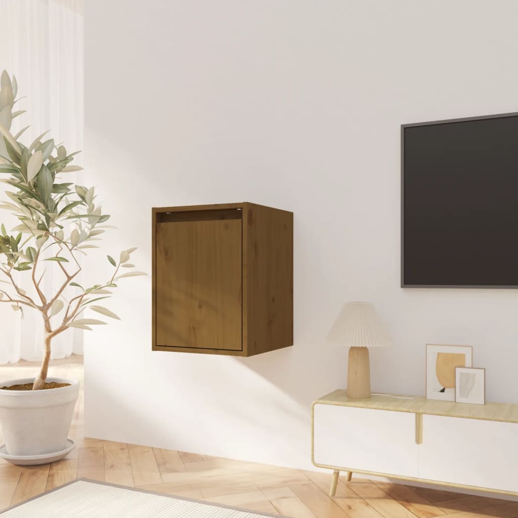Seinäkaapit 2 kpl hunajanruskea 30x30x40 cm täysi mänty - Sisustajankoti.fi