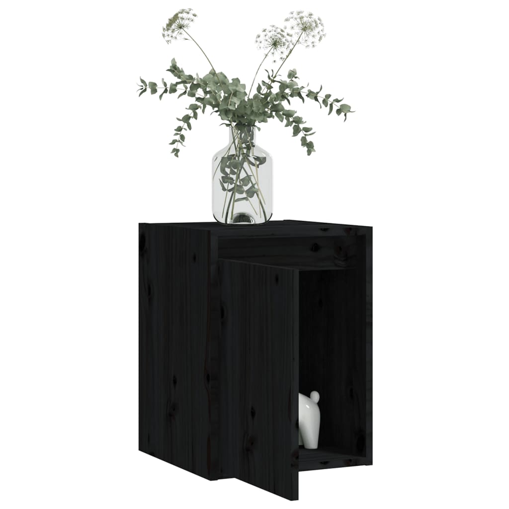 Seinäkaapit 2 kpl musta 30x30x40 cm täysi mänty - Sisustajankoti.fi