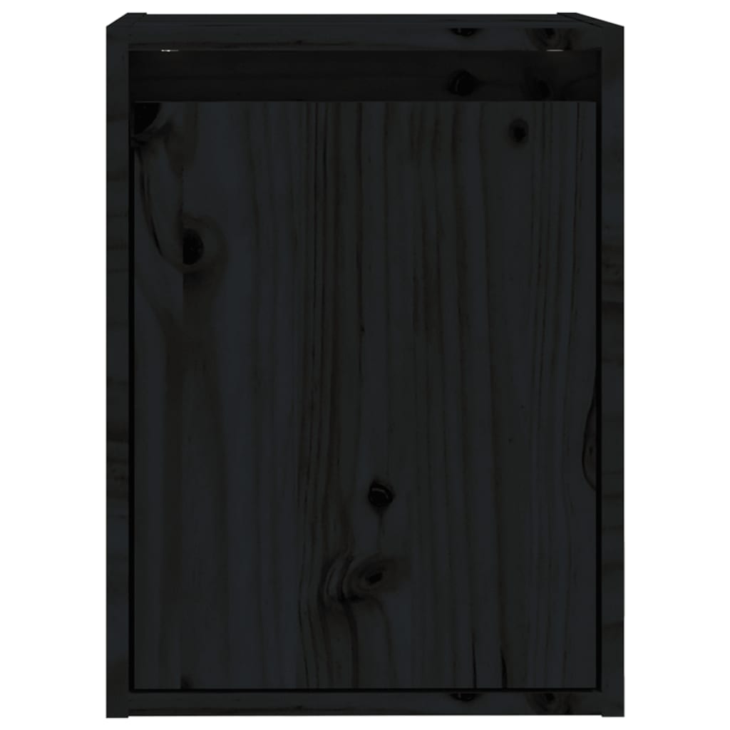 Seinäkaapit 2 kpl musta 30x30x40 cm täysi mänty - Sisustajankoti.fi