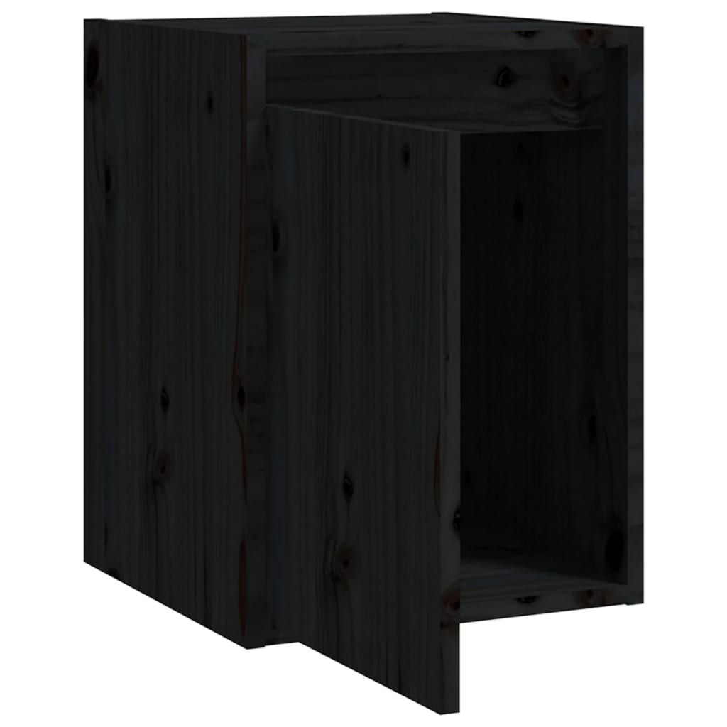 Seinäkaapit 2 kpl musta 30x30x40 cm täysi mänty - Sisustajankoti.fi