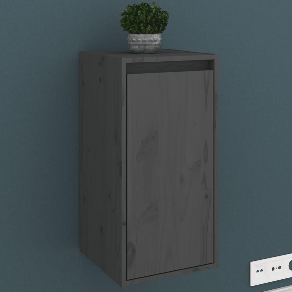 Seinäkaapit 2 kpl harmaa 30x30x60 cm täysi mänty - Sisustajankoti.fi
