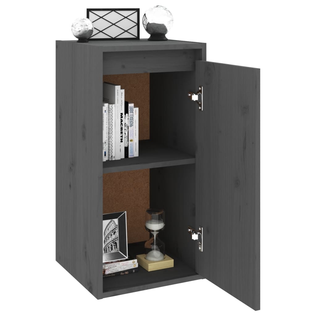 Seinäkaapit 2 kpl harmaa 30x30x60 cm täysi mänty - Sisustajankoti.fi