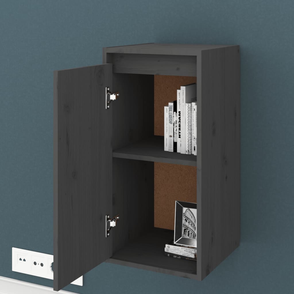 Seinäkaapit 2 kpl harmaa 30x30x60 cm täysi mänty - Sisustajankoti.fi