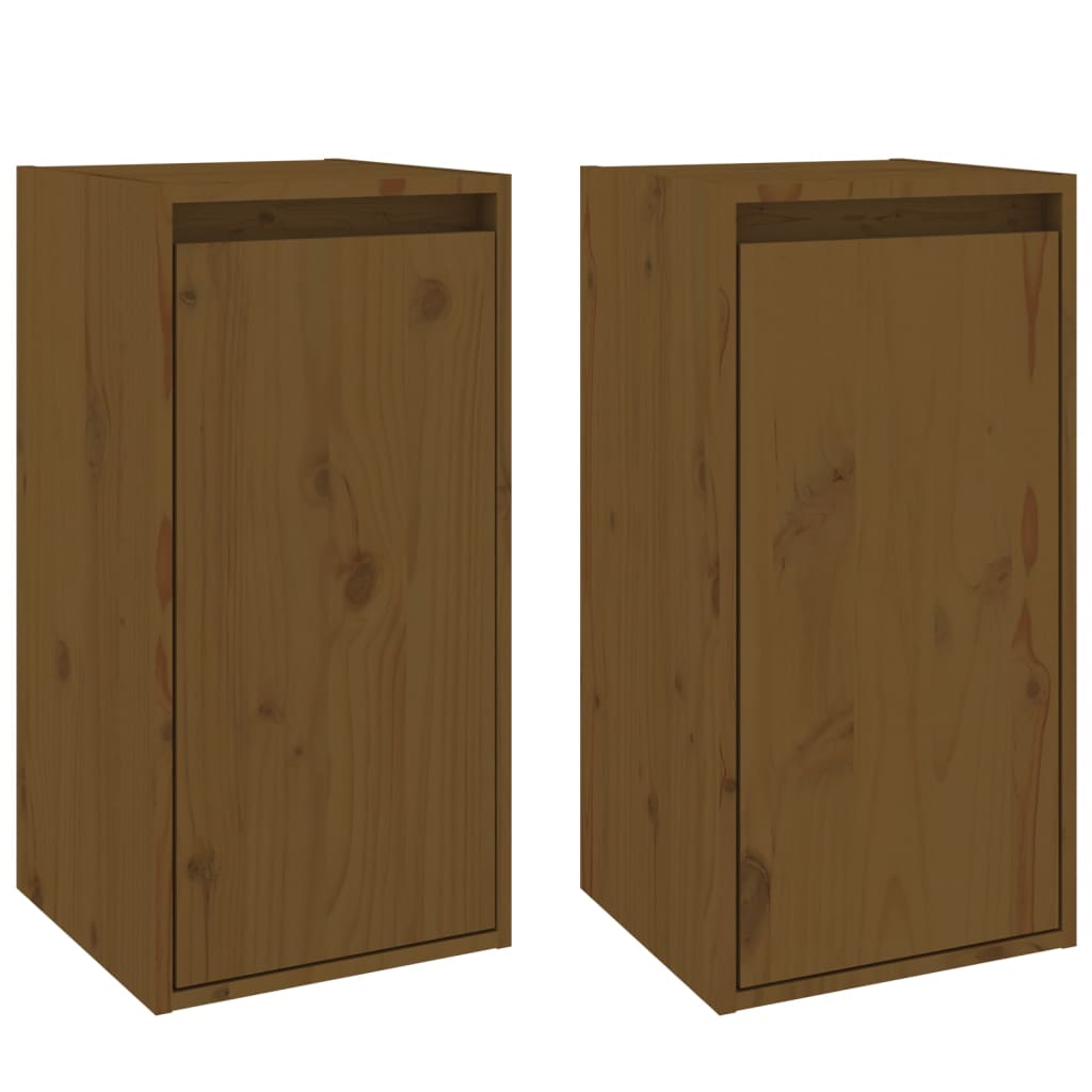 Seinäkaapit 2 kpl hunajanruskea 30x30x60 cm täysi mänty - Sisustajankoti.fi