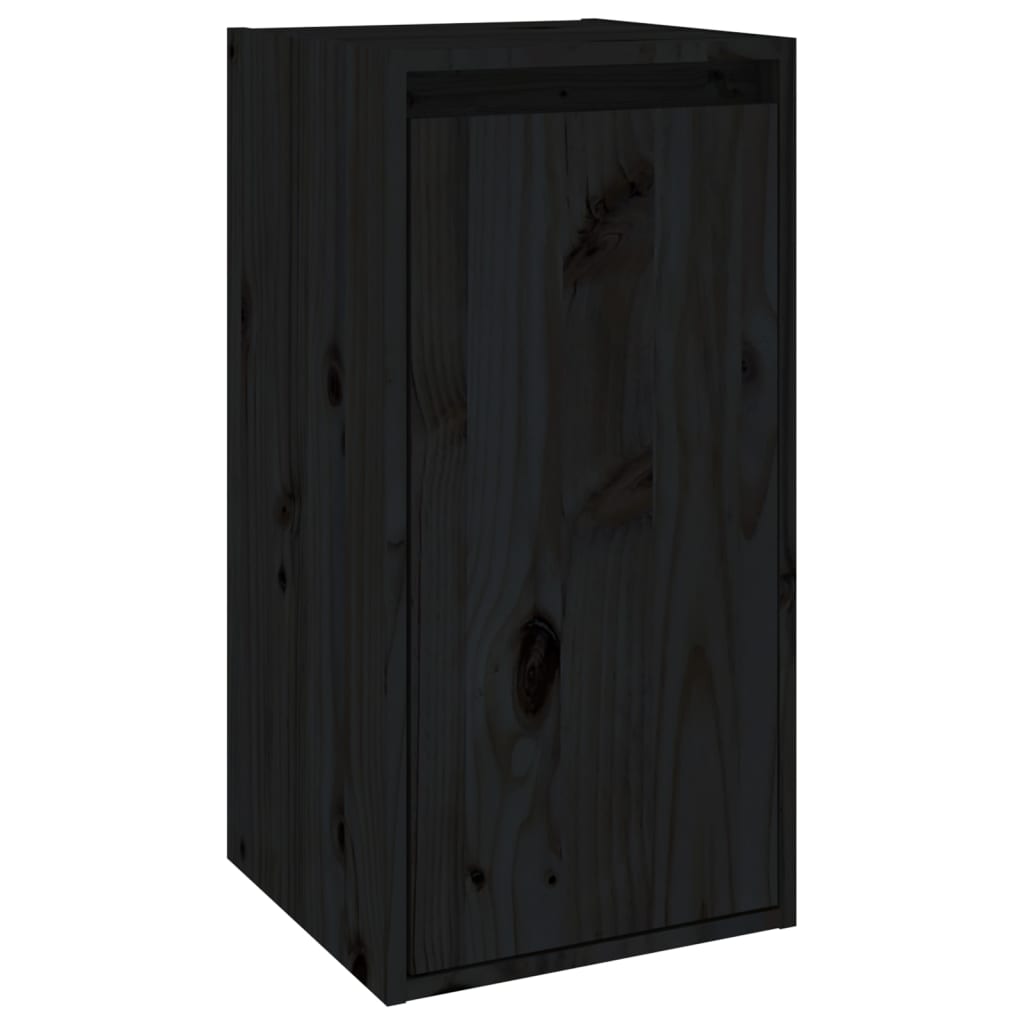 Seinäkaapit 2 kpl musta 30x30x60 cm täysi mänty - Sisustajankoti.fi