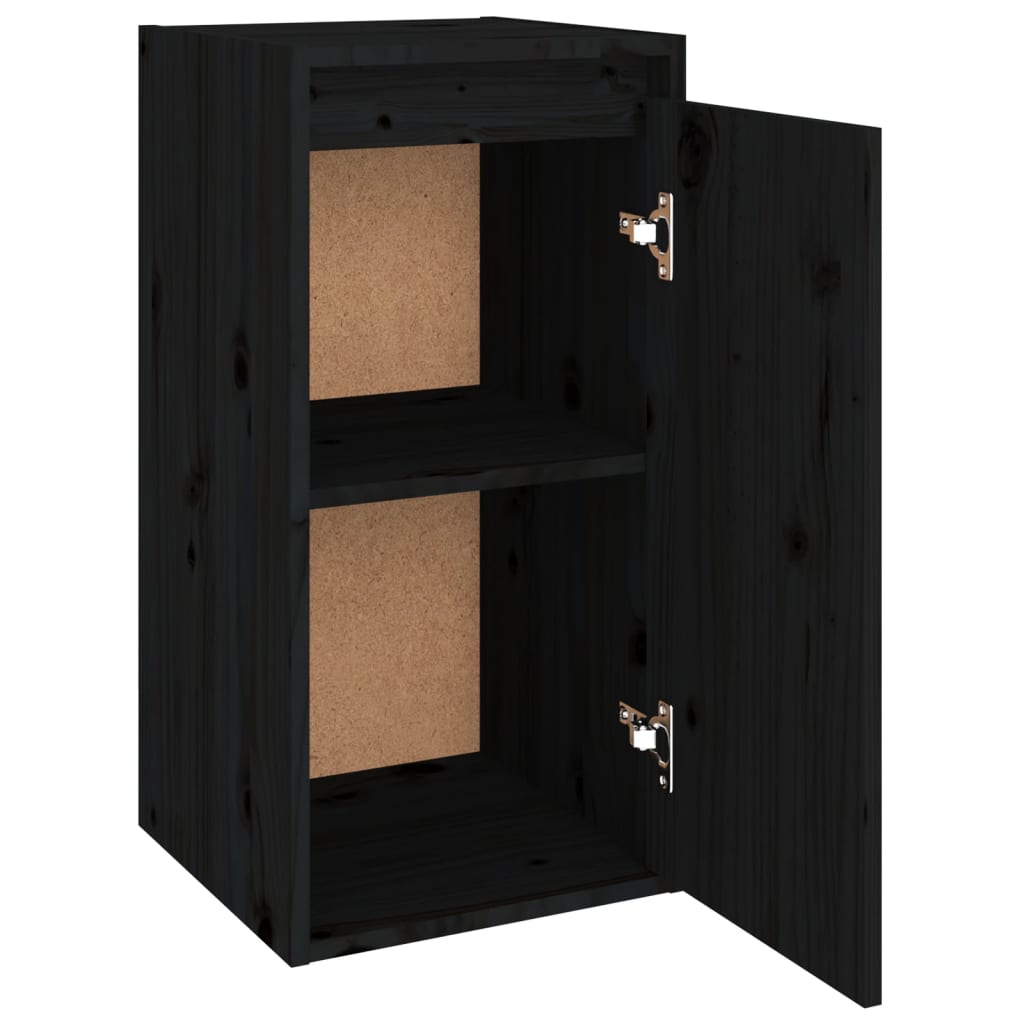 Seinäkaapit 2 kpl musta 30x30x60 cm täysi mänty - Sisustajankoti.fi