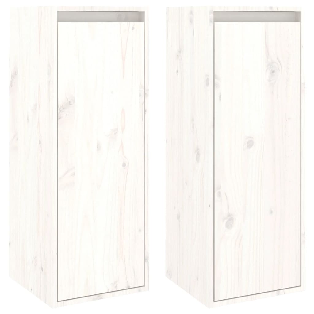 Seinäkaapit 2 kpl valkoinen 30x30x80 cm täysi mänty - Sisustajankoti.fi
