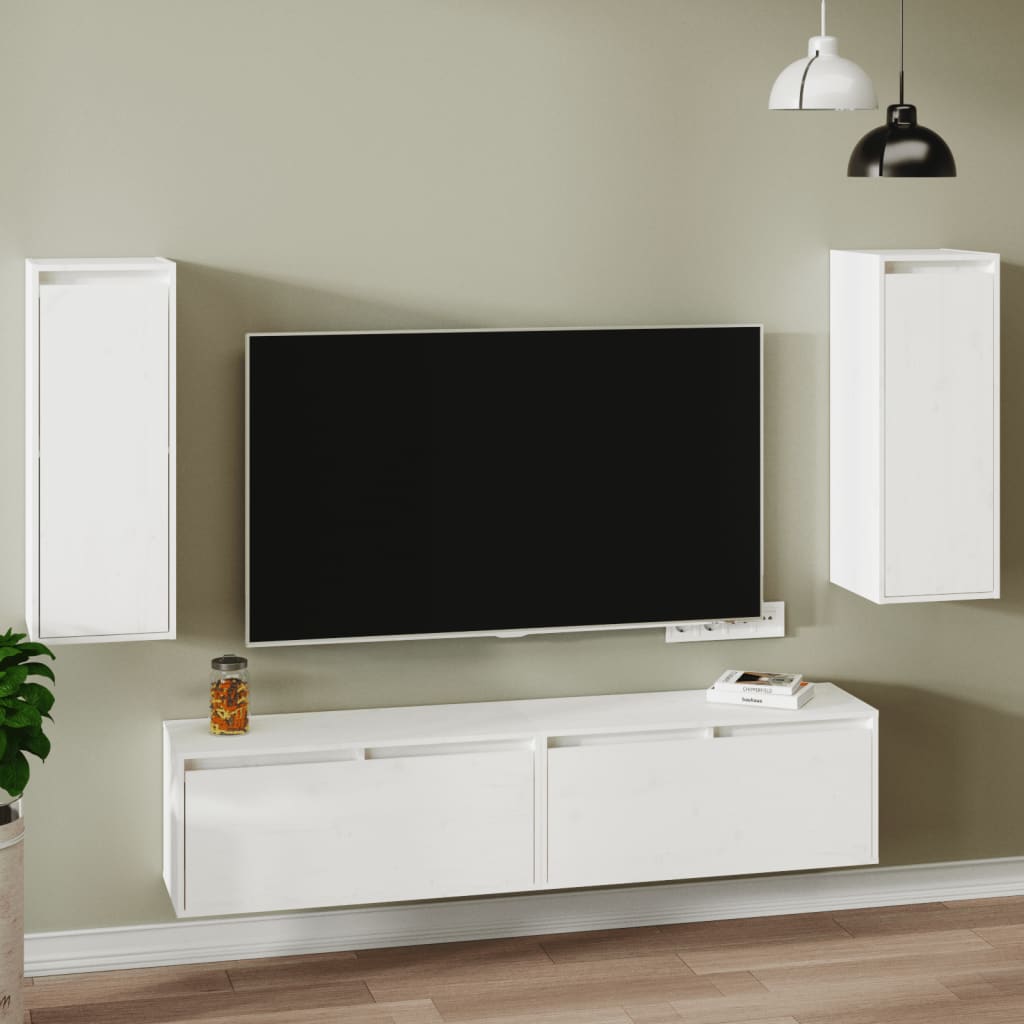 Seinäkaapit 2 kpl valkoinen 30x30x80 cm täysi mänty - Sisustajankoti.fi