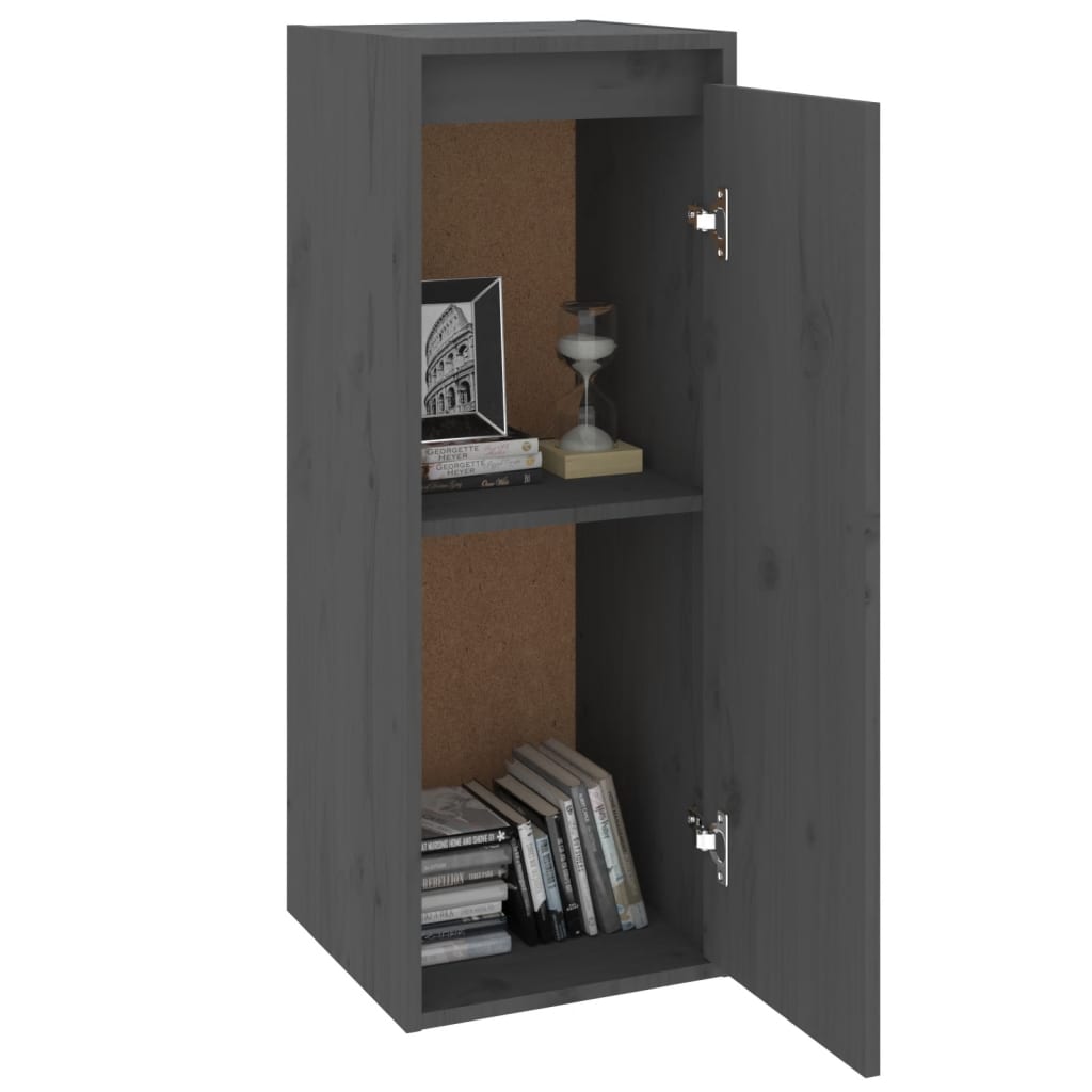 Seinäkaapit 2 kpl harmaa 30x30x80 cm täysi mänty - Sisustajankoti.fi