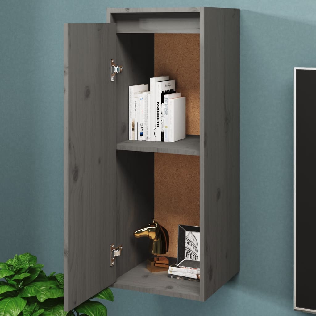 Seinäkaapit 2 kpl harmaa 30x30x80 cm täysi mänty - Sisustajankoti.fi