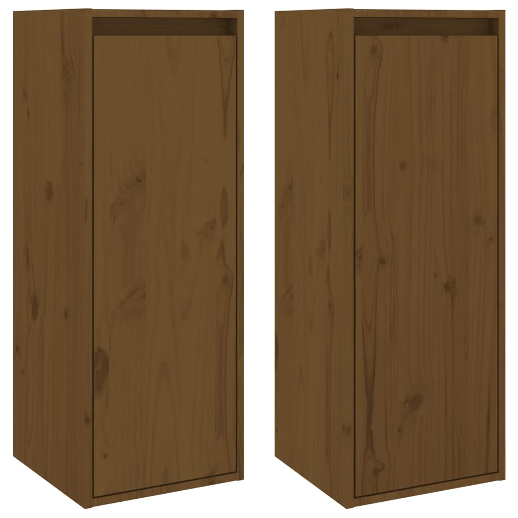 Seinäkaapit 2 kpl hunajanruskea 30x30x80 cm täysi mänty - Sisustajankoti.fi