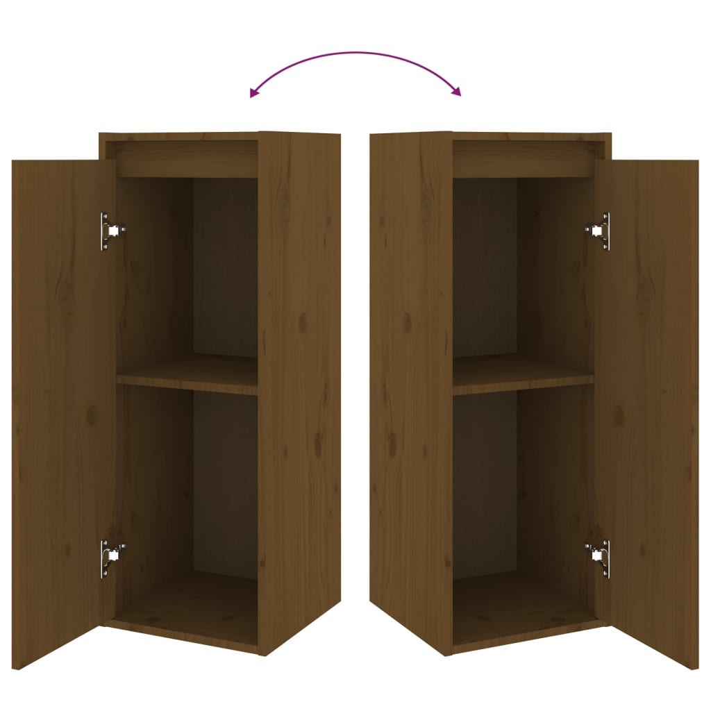 Seinäkaapit 2 kpl hunajanruskea 30x30x80 cm täysi mänty - Sisustajankoti.fi