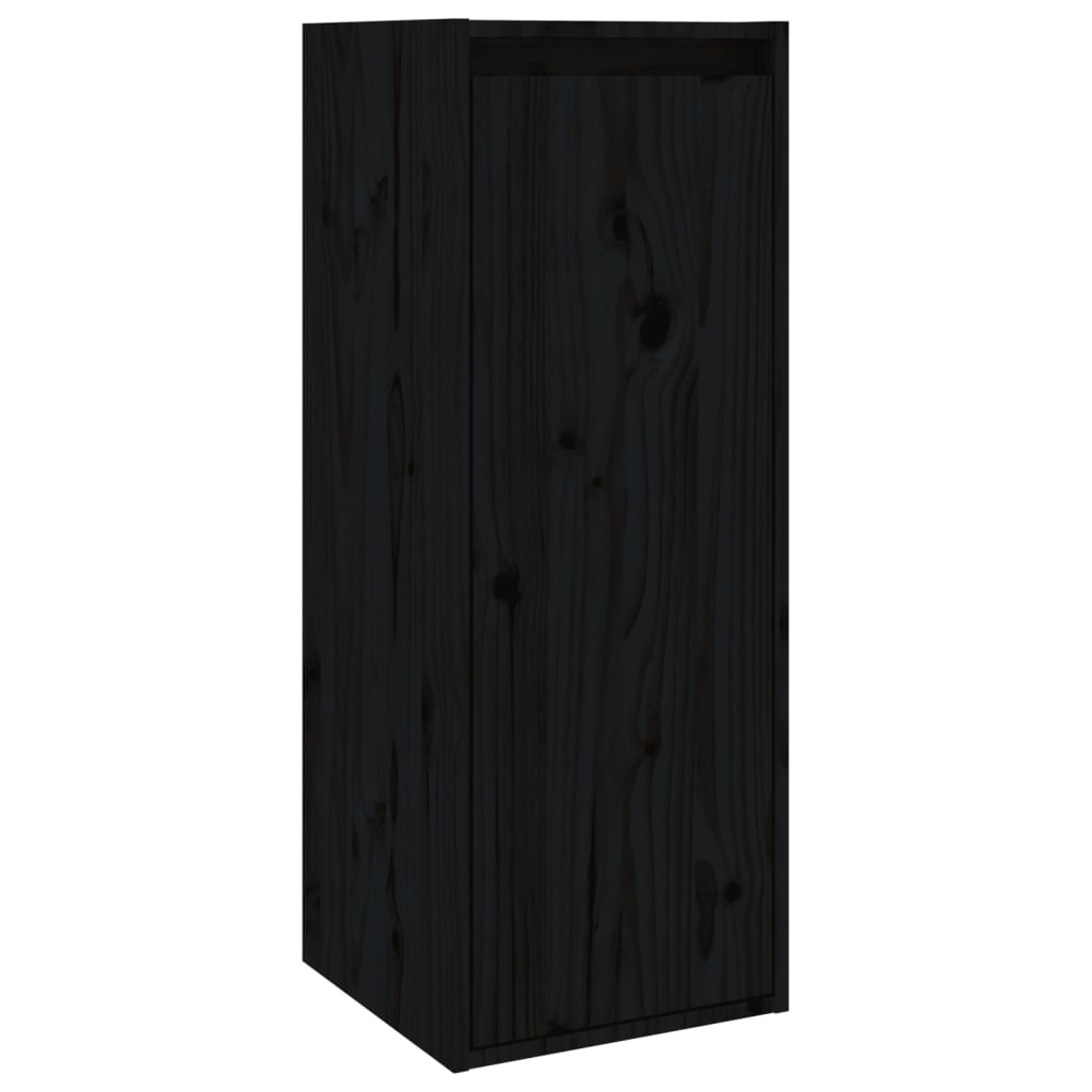 Seinäkaappi musta 30x30x80 cm täysi mänty - Sisustajankoti.fi