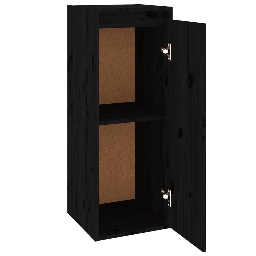 Seinäkaappi musta 30x30x80 cm täysi mänty - Sisustajankoti.fi