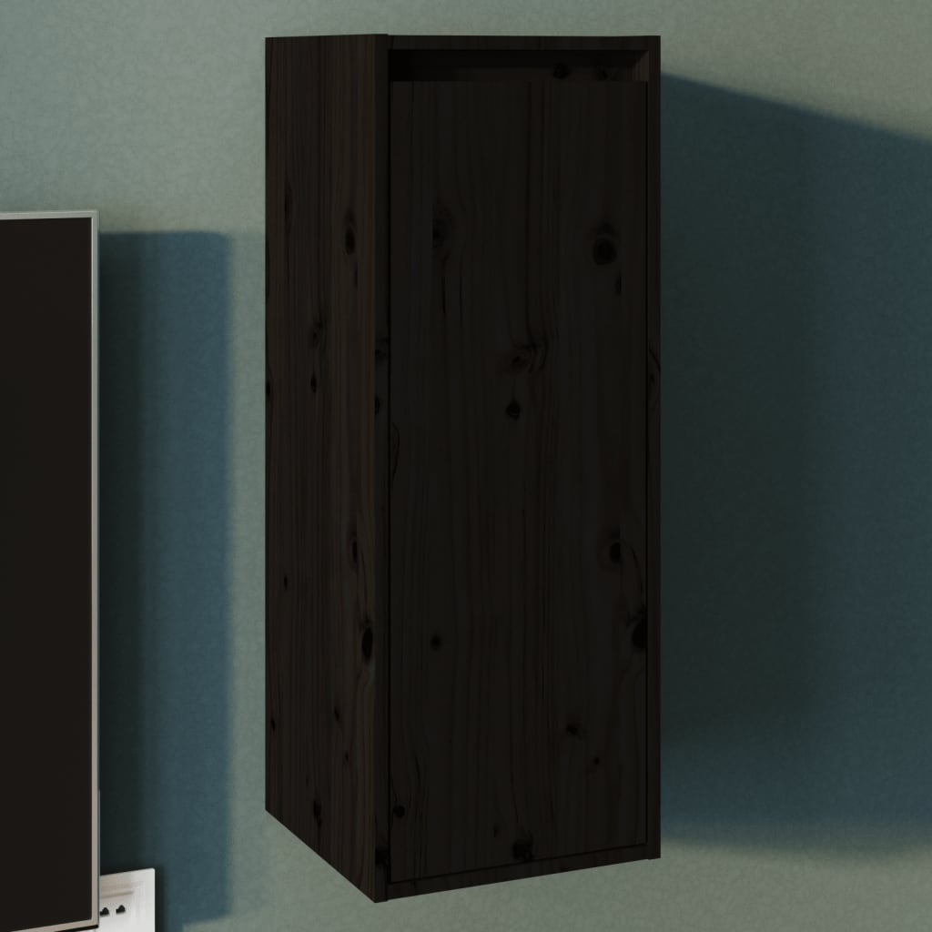 Seinäkaappi musta 30x30x80 cm täysi mänty - Sisustajankoti.fi