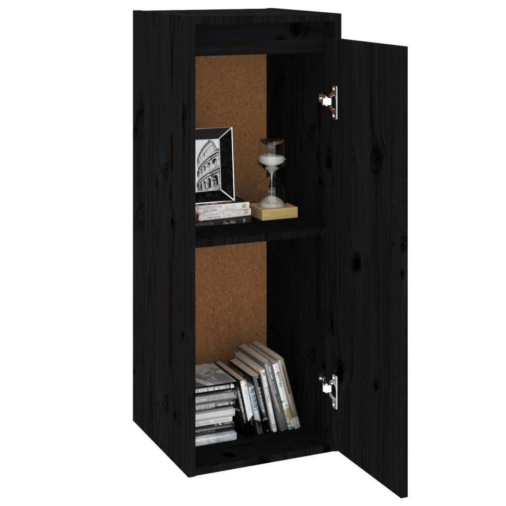 Seinäkaapit 2 kpl musta 30x30x80 cm täysi mänty - Sisustajankoti.fi