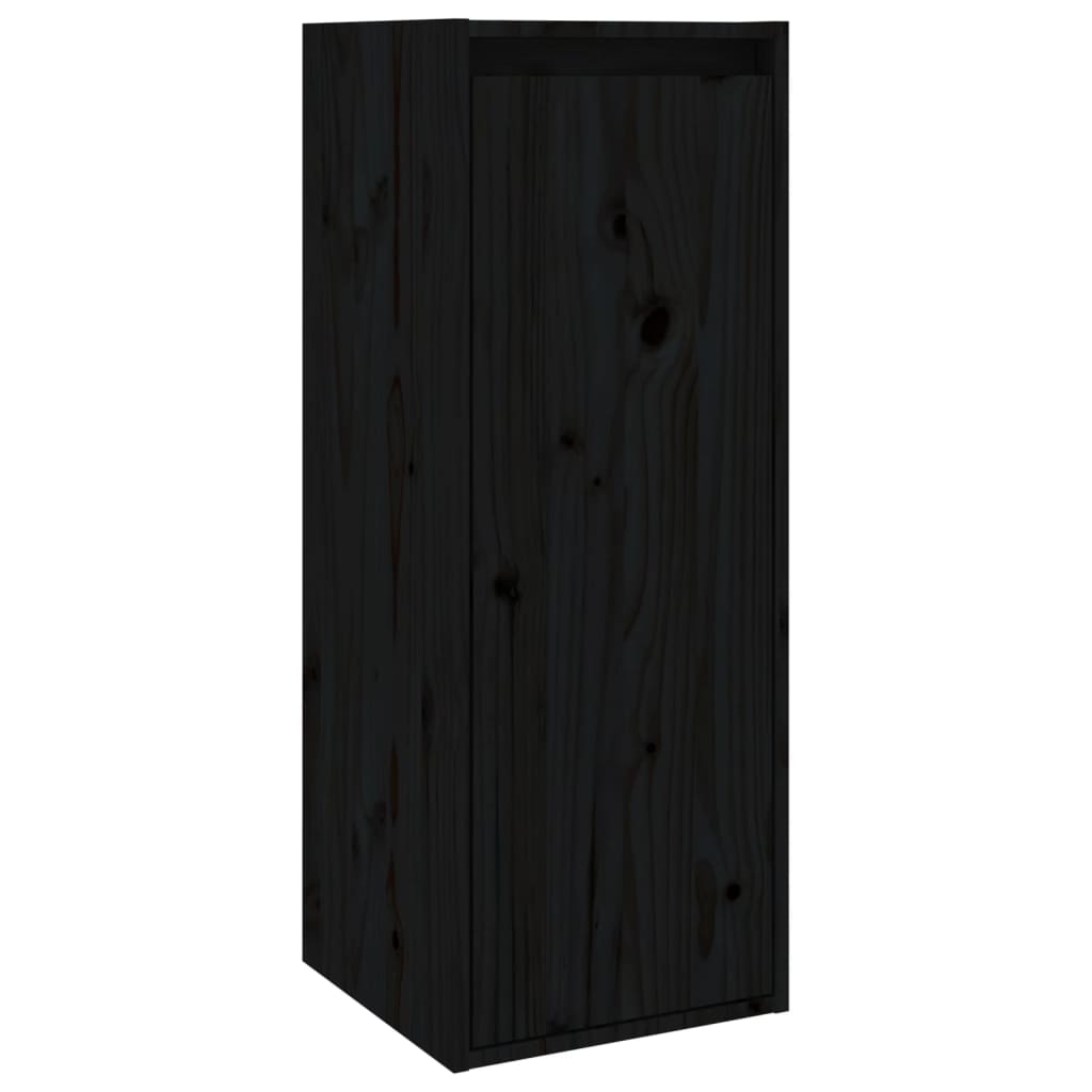 Seinäkaapit 2 kpl musta 30x30x80 cm täysi mänty - Sisustajankoti.fi