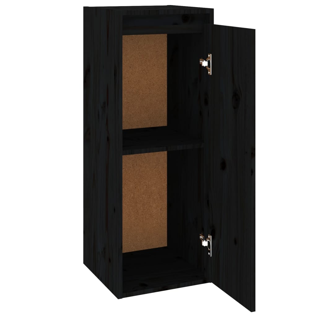 Seinäkaapit 2 kpl musta 30x30x80 cm täysi mänty - Sisustajankoti.fi