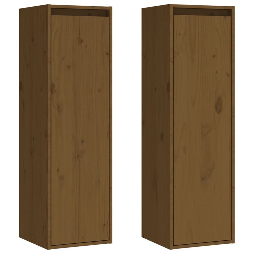 Seinäkaapit 2 kpl hunajanruskea 30x30x100 cm täysi mänty - Sisustajankoti.fi