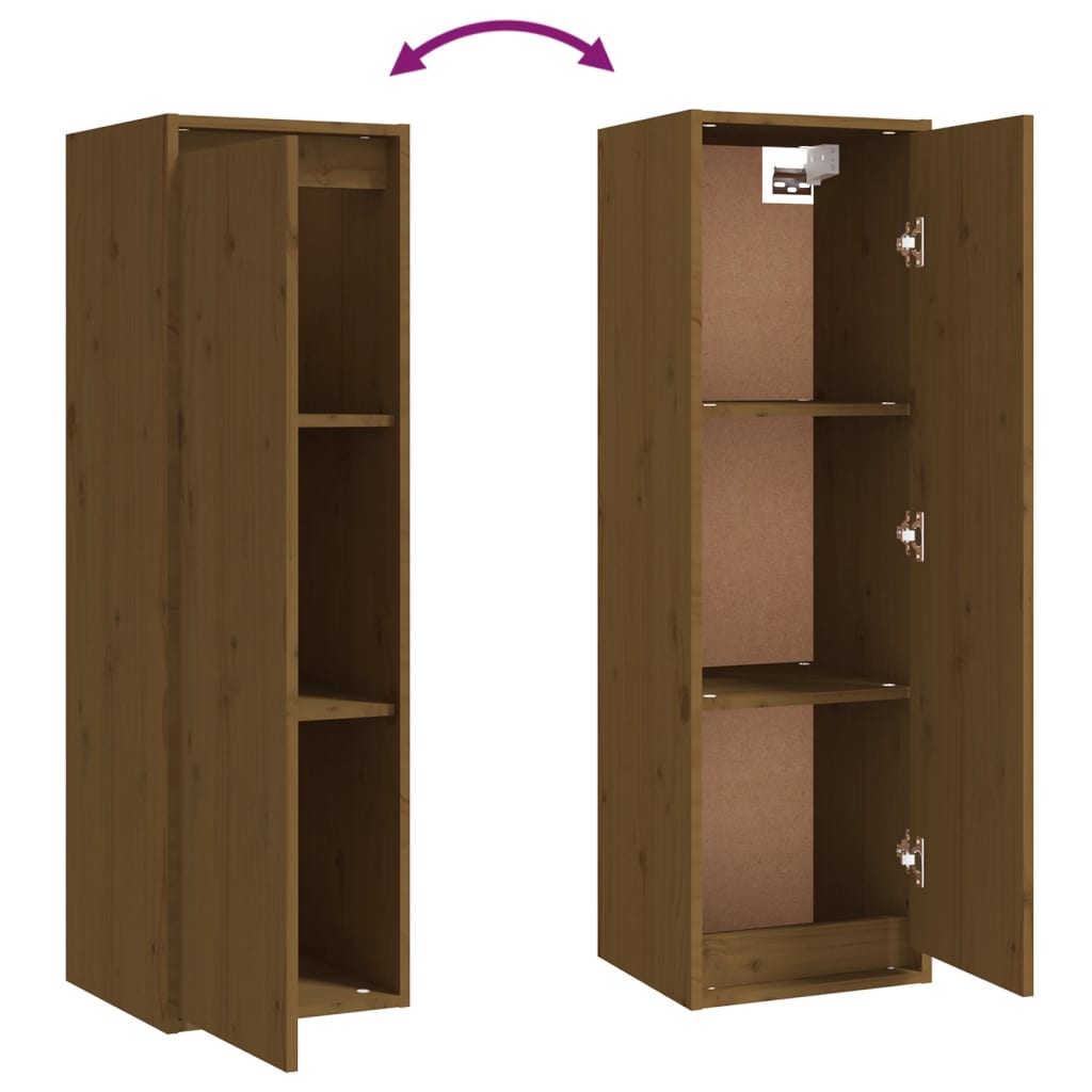 Seinäkaapit 2 kpl hunajanruskea 30x30x100 cm täysi mänty - Sisustajankoti.fi