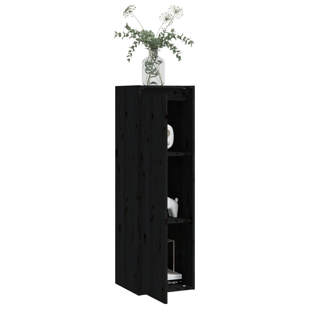 Seinäkaappi musta 30x30x100 cm täysi mänty - Sisustajankoti.fi