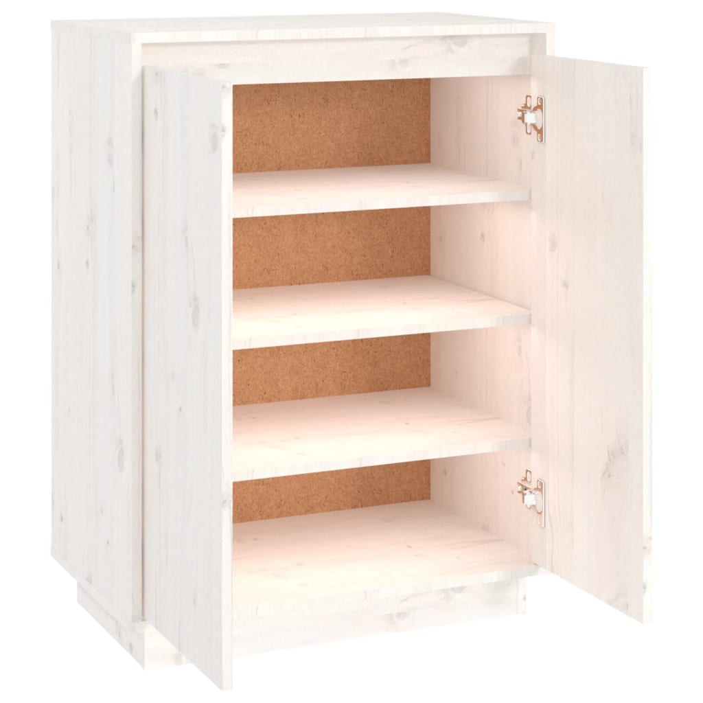 Kenkäkaappi valkoinen 60x35x80 cm täysi mänty - Sisustajankoti.fi