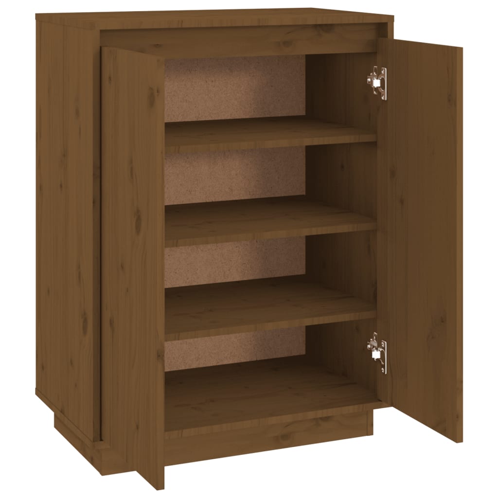 Kenkäkaappi hunajanruskea 60x35x80 cm täysi mänty - Sisustajankoti.fi