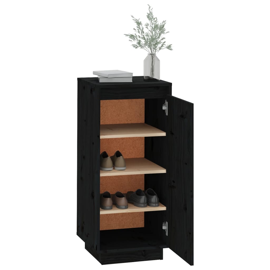 Kenkäkaappi musta 35x35x80 cm täysi mänty - Sisustajankoti.fi