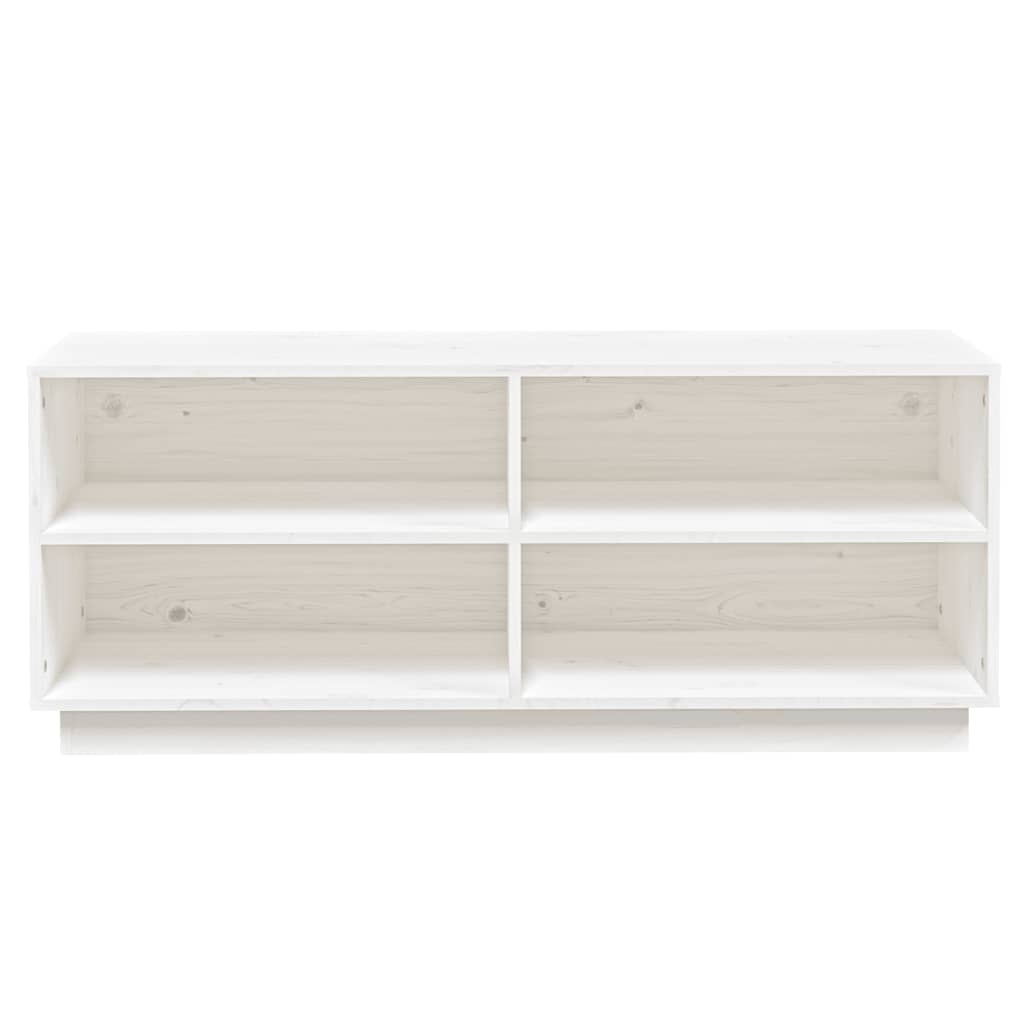 Kenkäkaappi valkoinen 110x34x45 cm täysi mänty - Sisustajankoti.fi