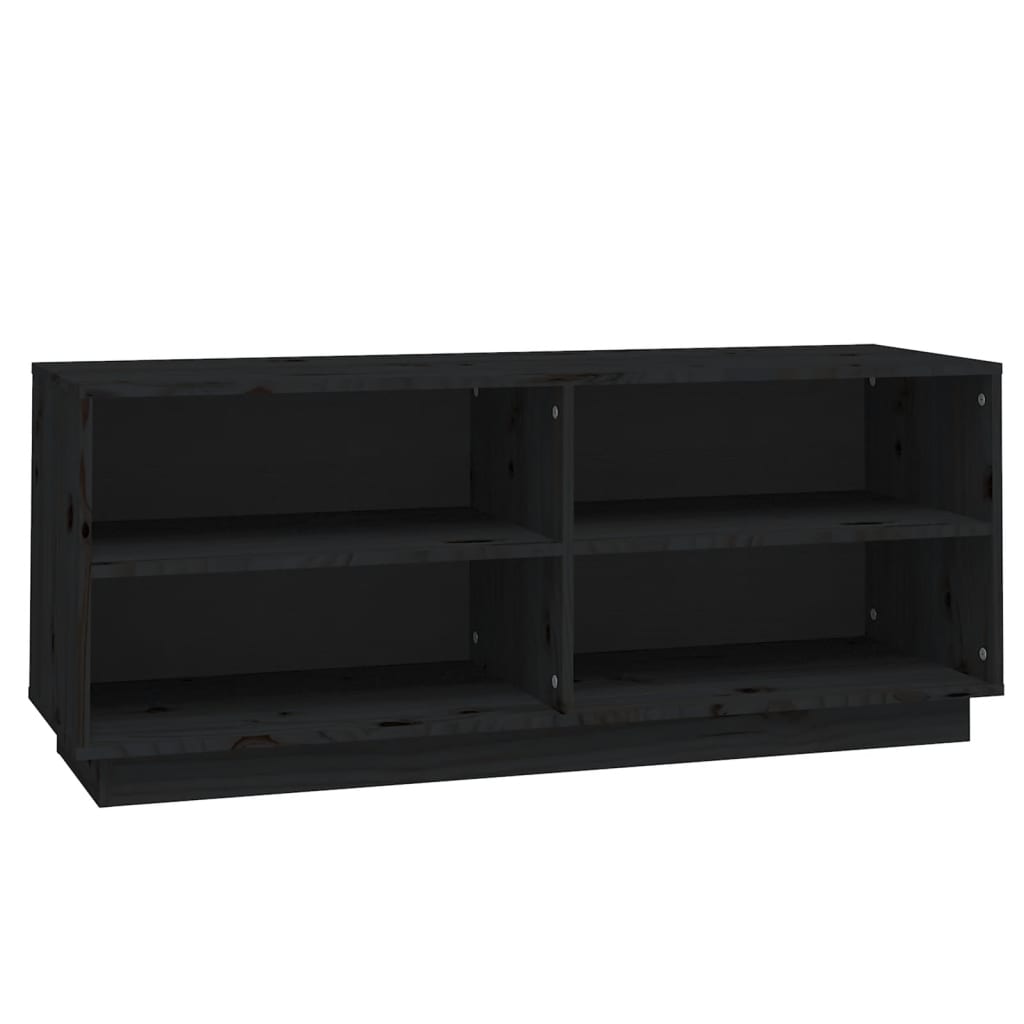 Kenkäkaappi musta 110x34x45 cm täysi mänty - Sisustajankoti.fi