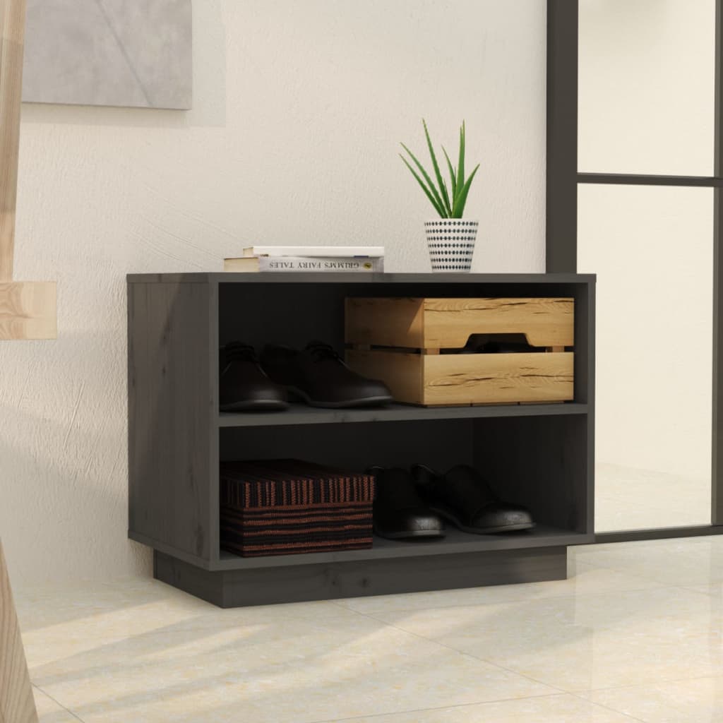 Kenkäkaappi harmaa 60x34x45 cm täysi mänty - Sisustajankoti.fi