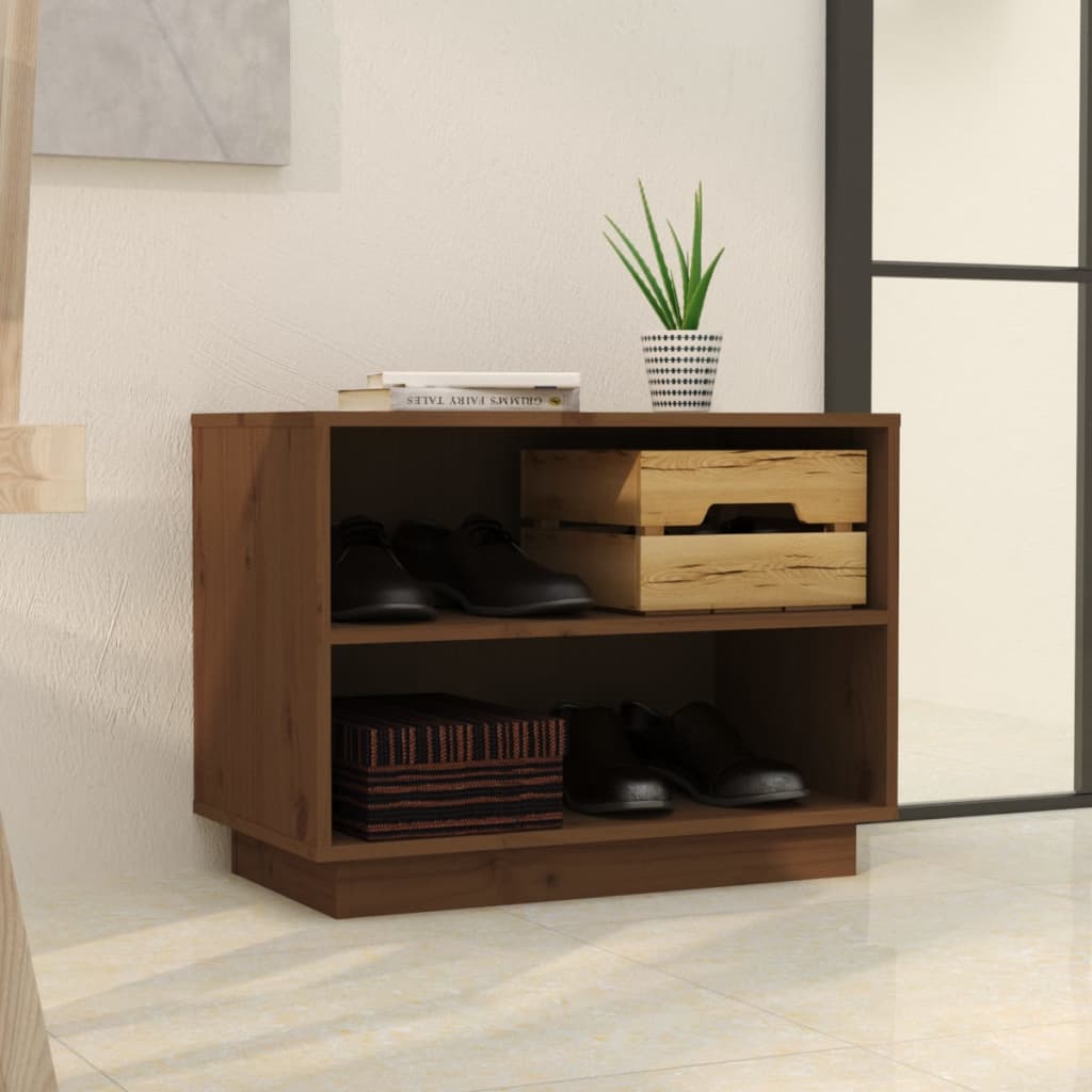 Kenkäkaappi hunajanruskea 60x34x45 cm täysi mänty - Sisustajankoti.fi