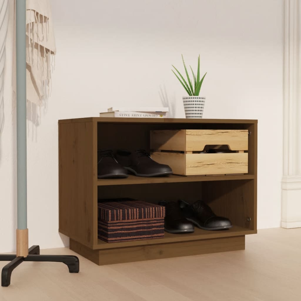 Kenkäkaappi hunajanruskea 60x34x45 cm täysi mänty - Sisustajankoti.fi