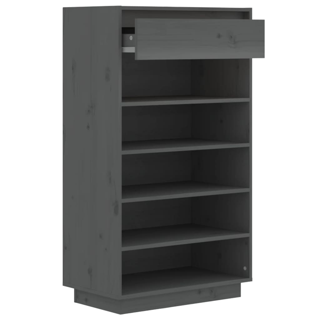 Kenkäkaappi harmaa 60x34x105 cm täysi mänty - Sisustajankoti.fi