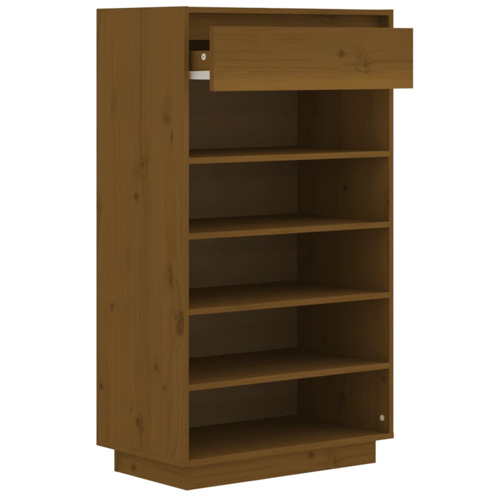 Kenkäkaappi hunajanruskea 60x34x105 cm täysi mänty - Sisustajankoti.fi