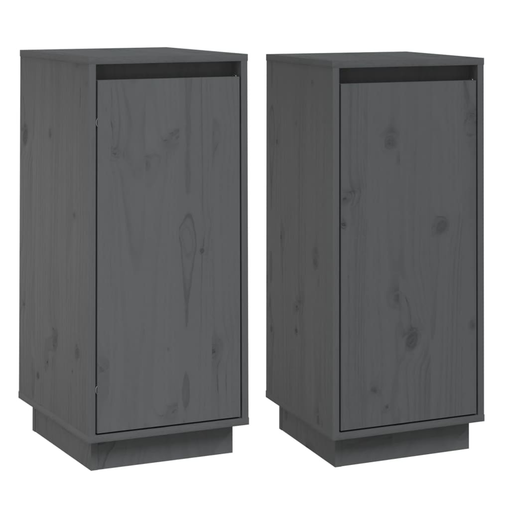 Senkit 2 kpl harmaa 31,5x34x75 cm täysi mänty - Sisustajankoti.fi