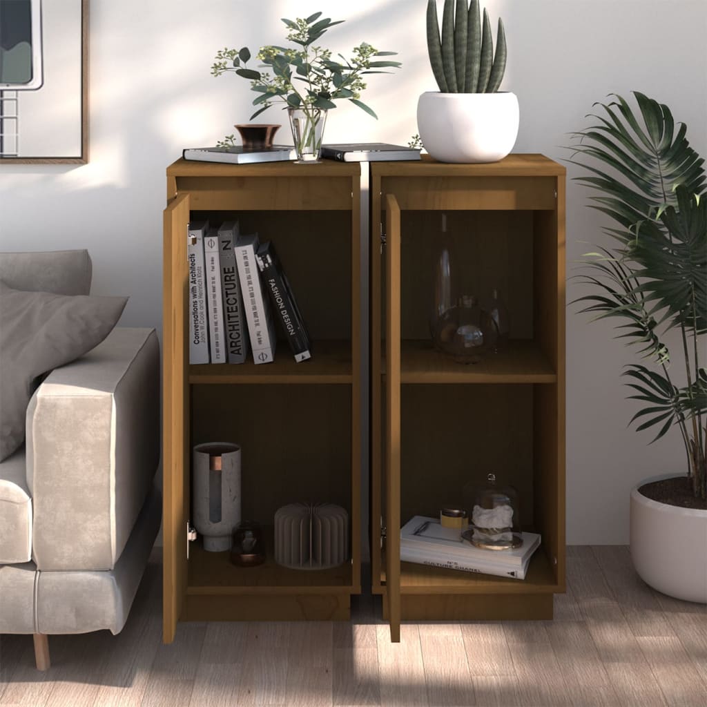 Senkit 2 kpl hunajanruskea 31,5x34x75 cm täysi mänty - Sisustajankoti.fi