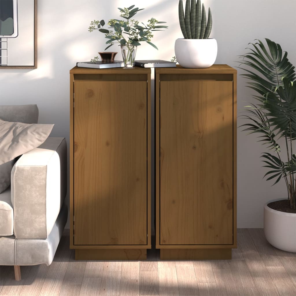 Senkit 2 kpl hunajanruskea 31,5x34x75 cm täysi mänty - Sisustajankoti.fi