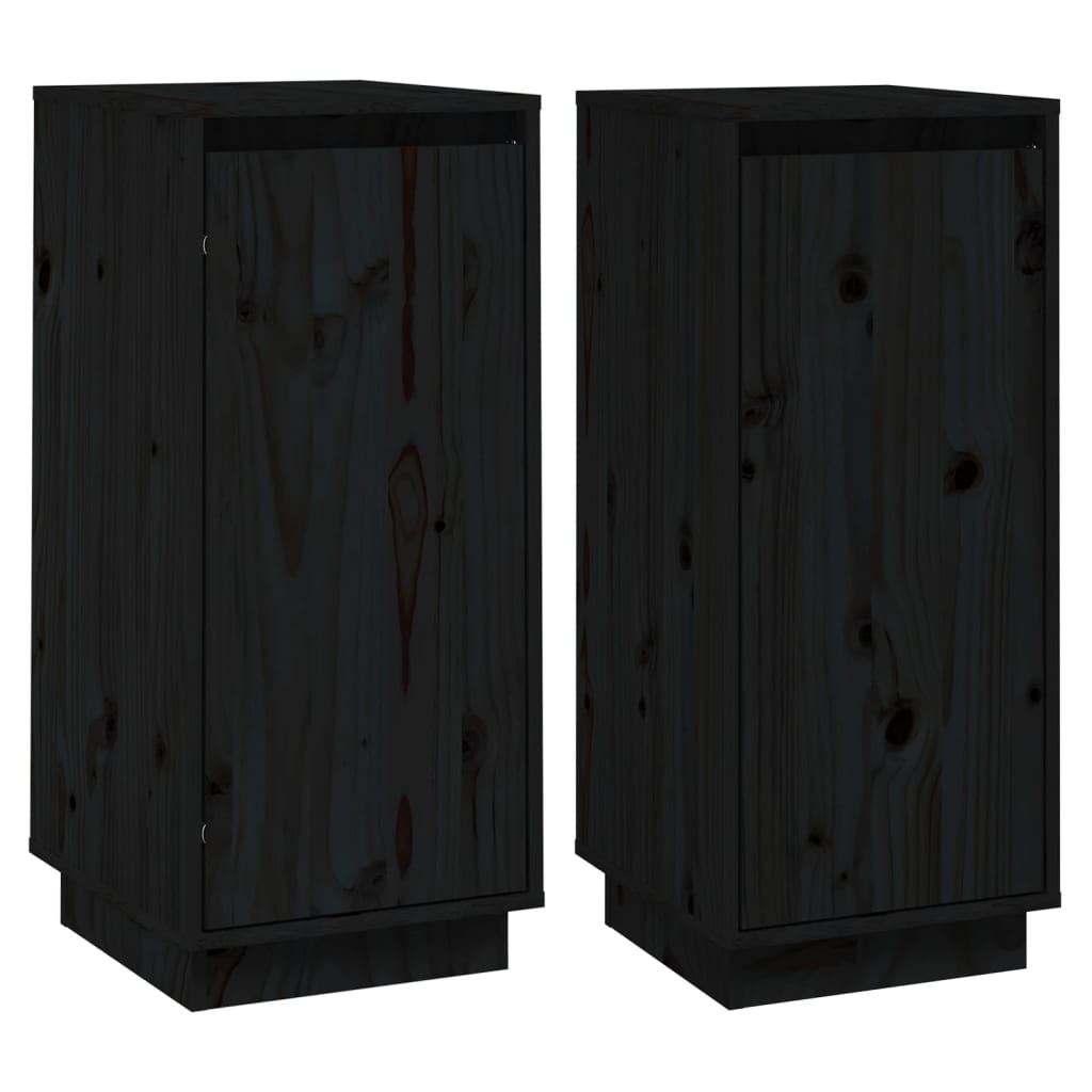 Senkit 2 kpl musta 31,5x34x75 cm täysi mänty - Sisustajankoti.fi