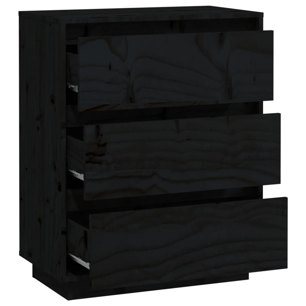Senkki musta 60x34x75 cm täysi mänty - Sisustajankoti.fi