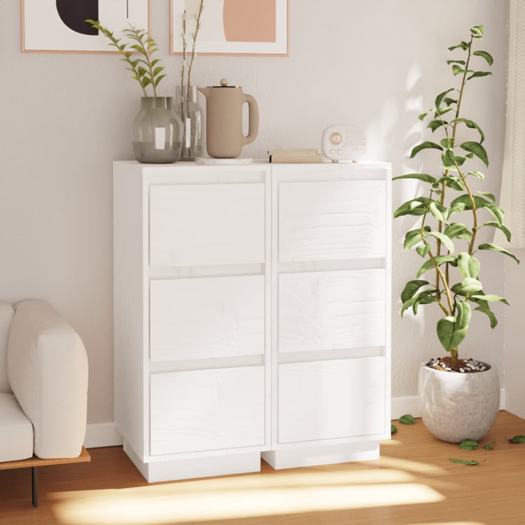 Senkit 2 kpl valkoinen 32x34x75 cm täysi mänty - Sisustajankoti.fi