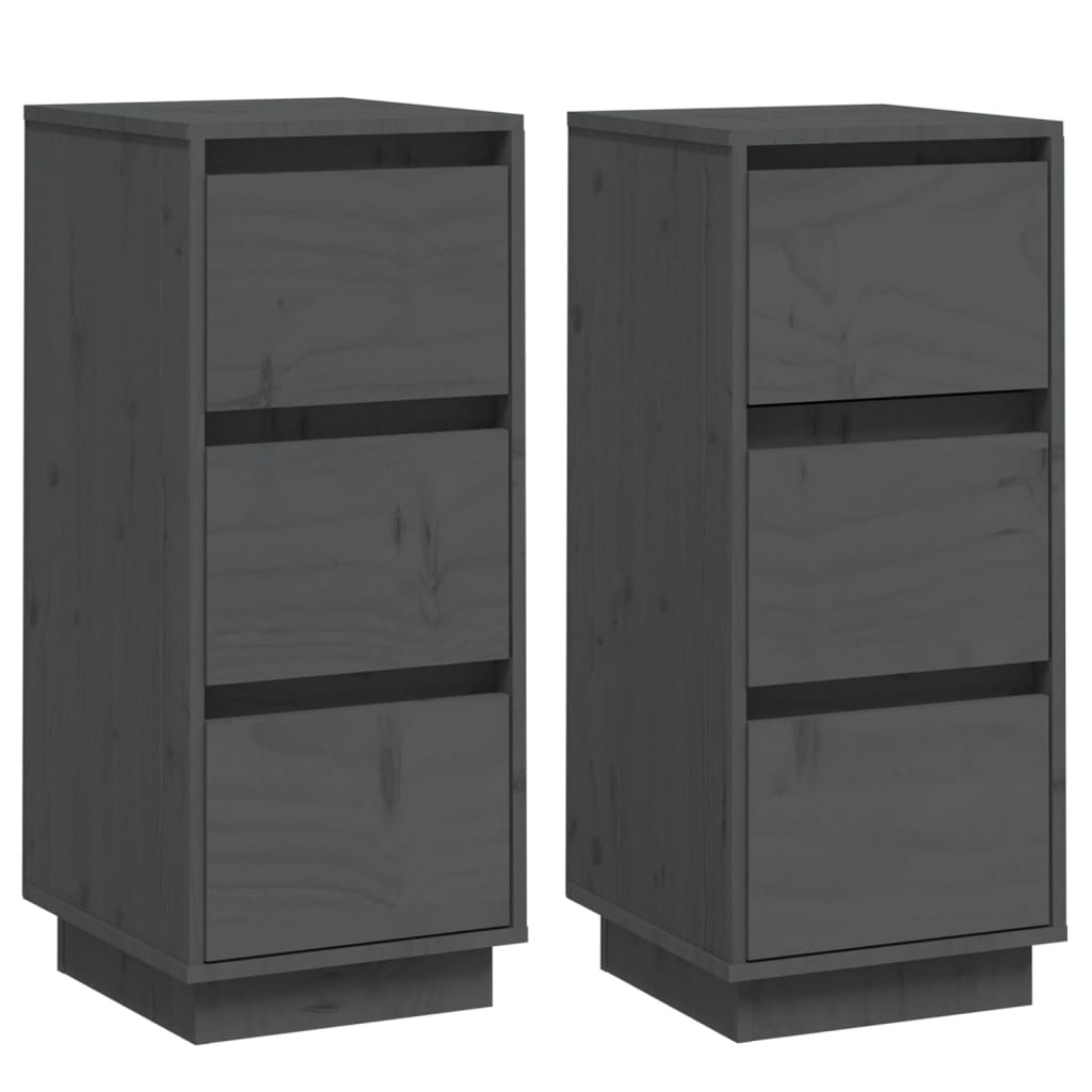 Senkit 2 kpl harmaa 32x34x75 cm täysi mänty - Sisustajankoti.fi