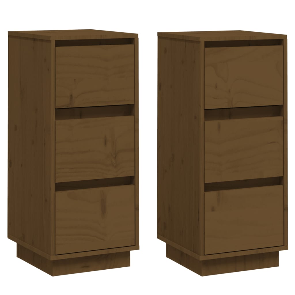Senkit 2 kpl hunajanruskea 32x34x75 cm täysi mänty - Sisustajankoti.fi