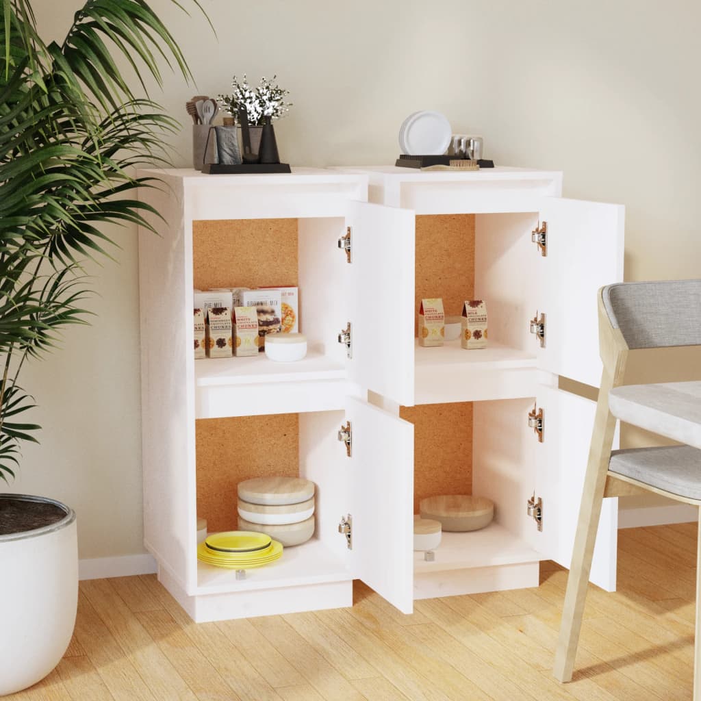 Senkit 2 kpl valkoinen 31,5x34x75 cm täysi mänty - Sisustajankoti.fi