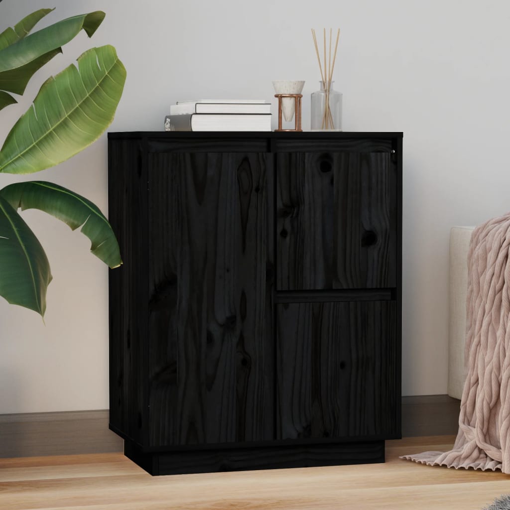 Senkki musta 60x34x75 cm täysi mänty - Sisustajankoti.fi